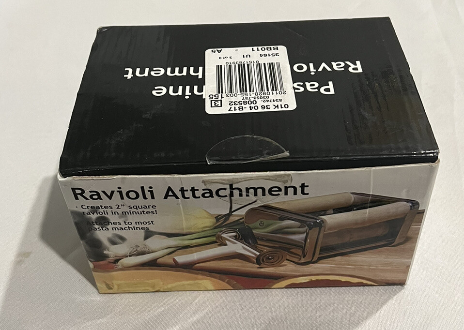 Manual Pasta Machine Ravioli Maker Attachment- Makes 2" Ravioli