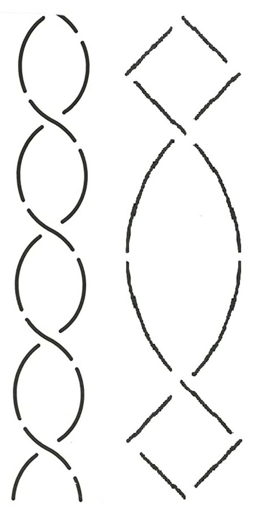 2 Quilting Stencils Simple Cable, Sashing Quilt Border Pattern Beginner Template