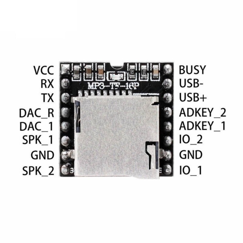 3PCS Programmable for DFPlayer Mini MP3 16P TF Card U Disk DF Player Module