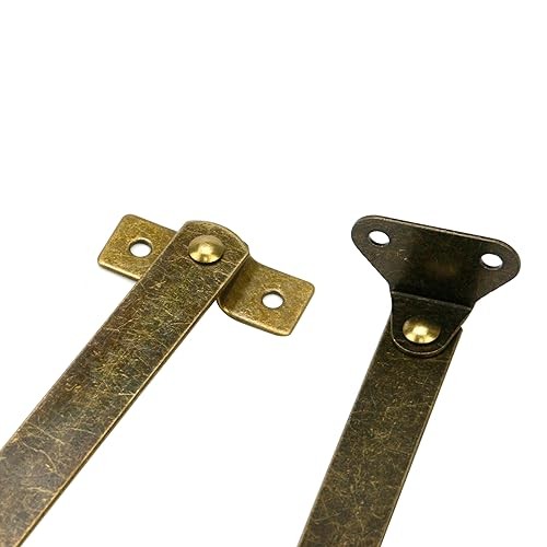 2 Pcs Lid Support Hinge Folding Lid Support Hinges 180 Degree Rotatable Bronze