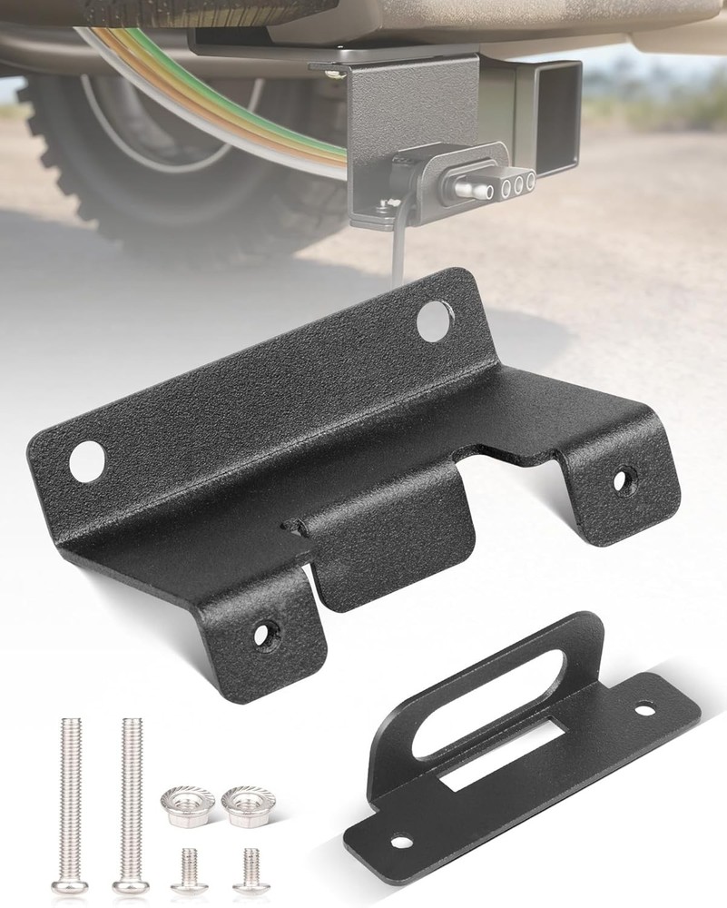 Vehicle-Side 4 Way Flat Trailer Wiring Harness Mounting Bracket, Rust-Proof