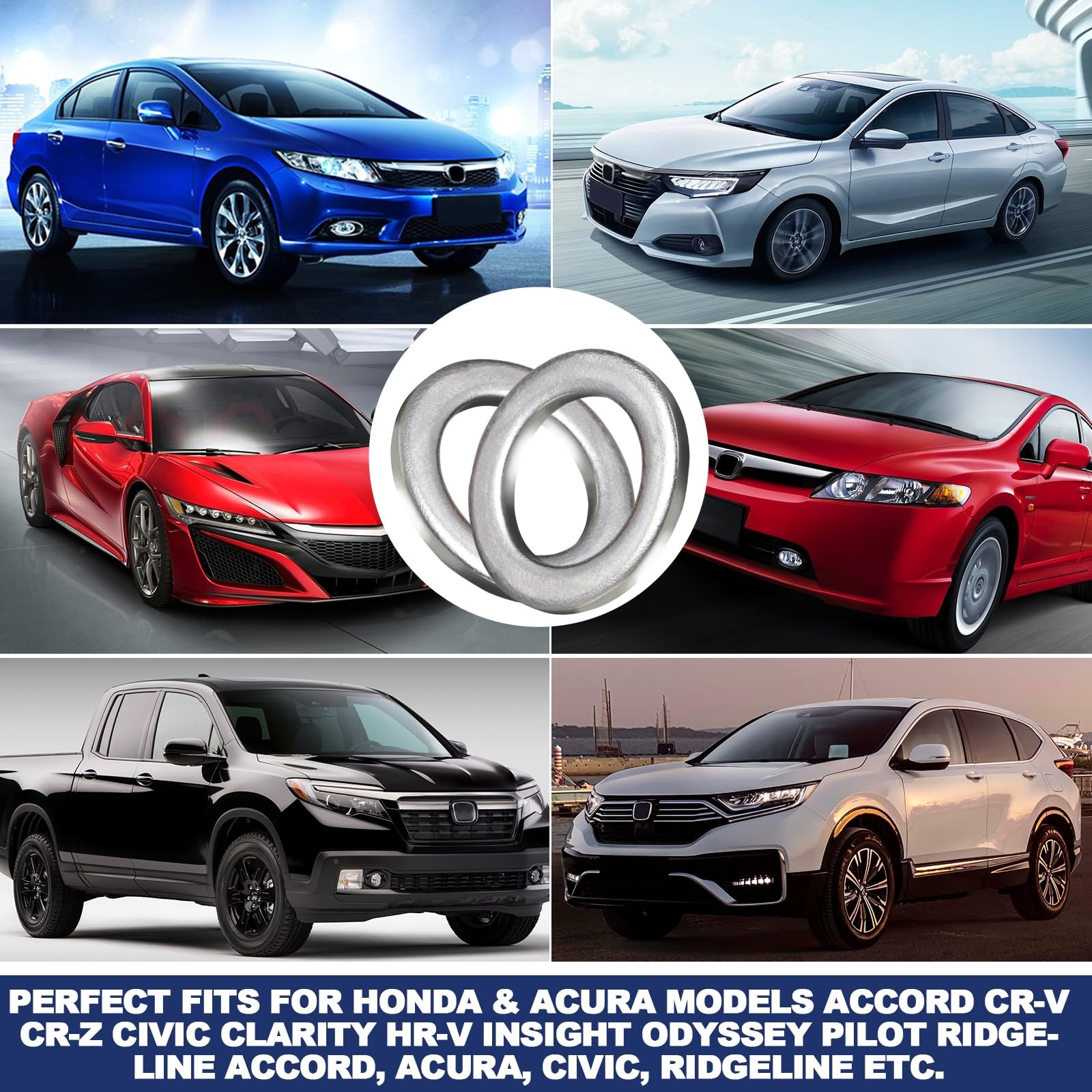 24PCS Oil Drain Plug Gasket Washer Aluminum M14 Crush Washer Oil Drain Plug P...