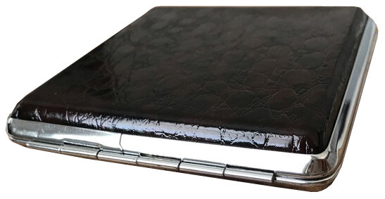 Regular or King Size Double Sided Crush-Proof Leather Cigarette Case - 3032