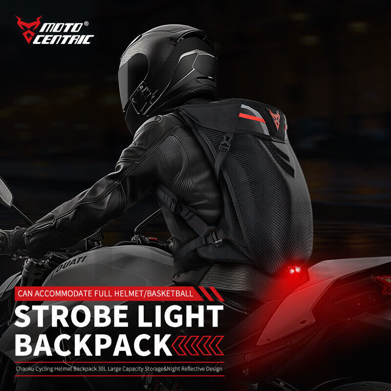Flash Light Motorcycle Backpack Waterproof Helmet Luggage Backpack Accessories