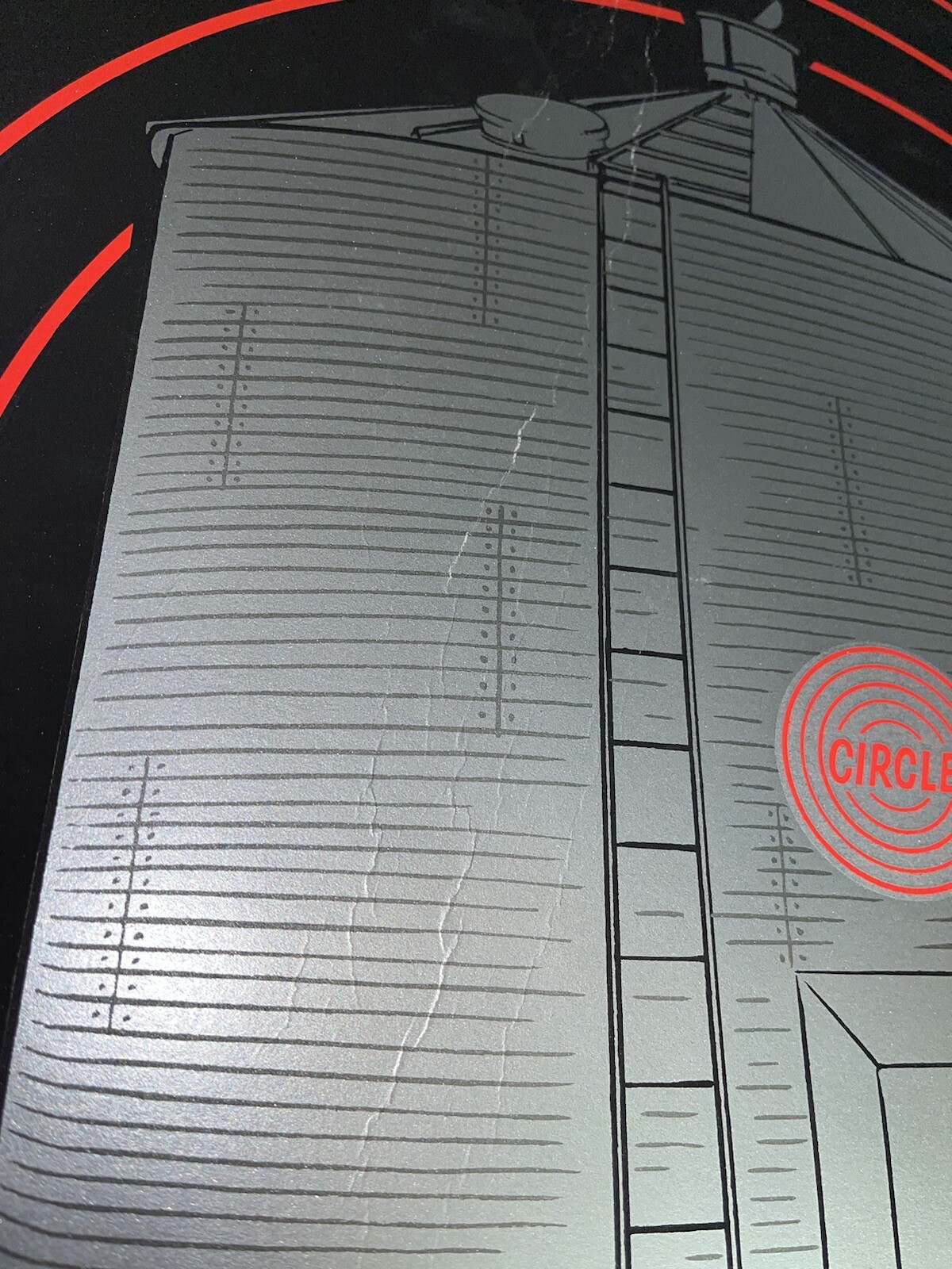 Vintage Circle Steel Grain Bin Dealer Cardboard Sign Oakland ILL MD&M Supply