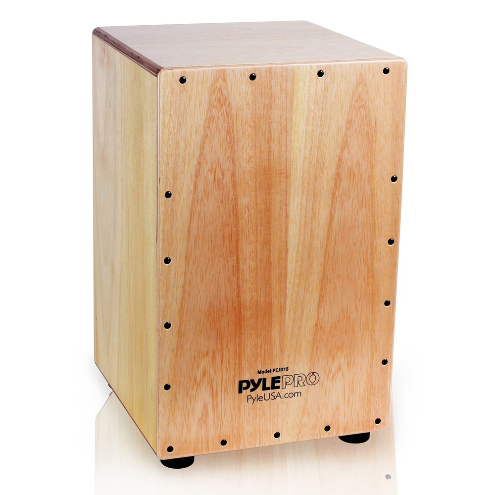 Pyle Jam Cajon - Wooden Cajon Stringed Percussion Box (PCJD18)
