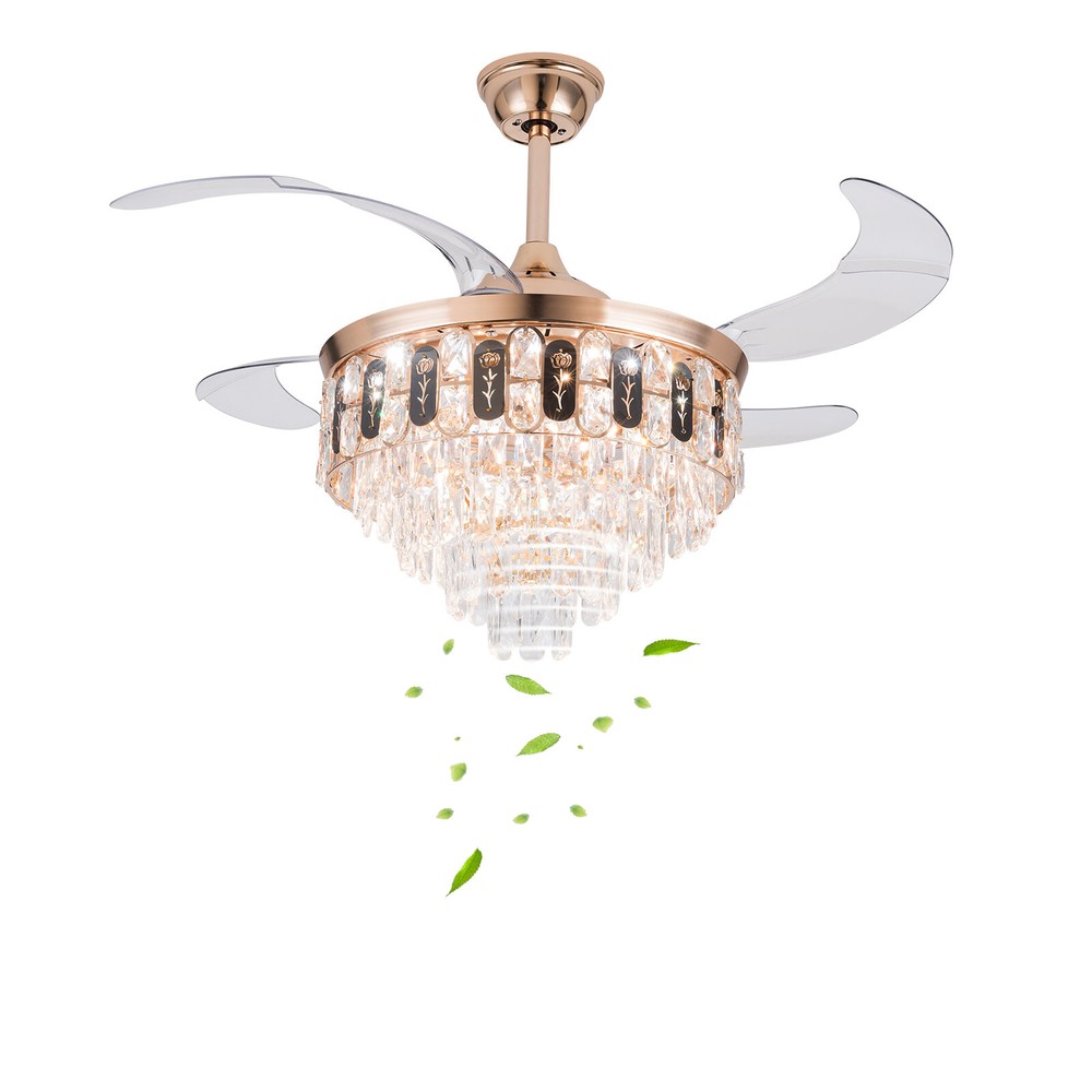 42 Inch 110V LED Ceiling Fan Adjustable Ceiling Light Fan With Remote Control