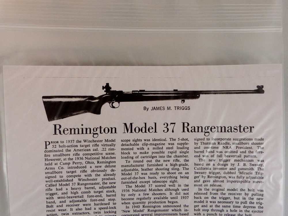 REMINGTON MODEL 37 RANGEMASTER RIFLE BREAK DOWN INSTRUCTION KIT