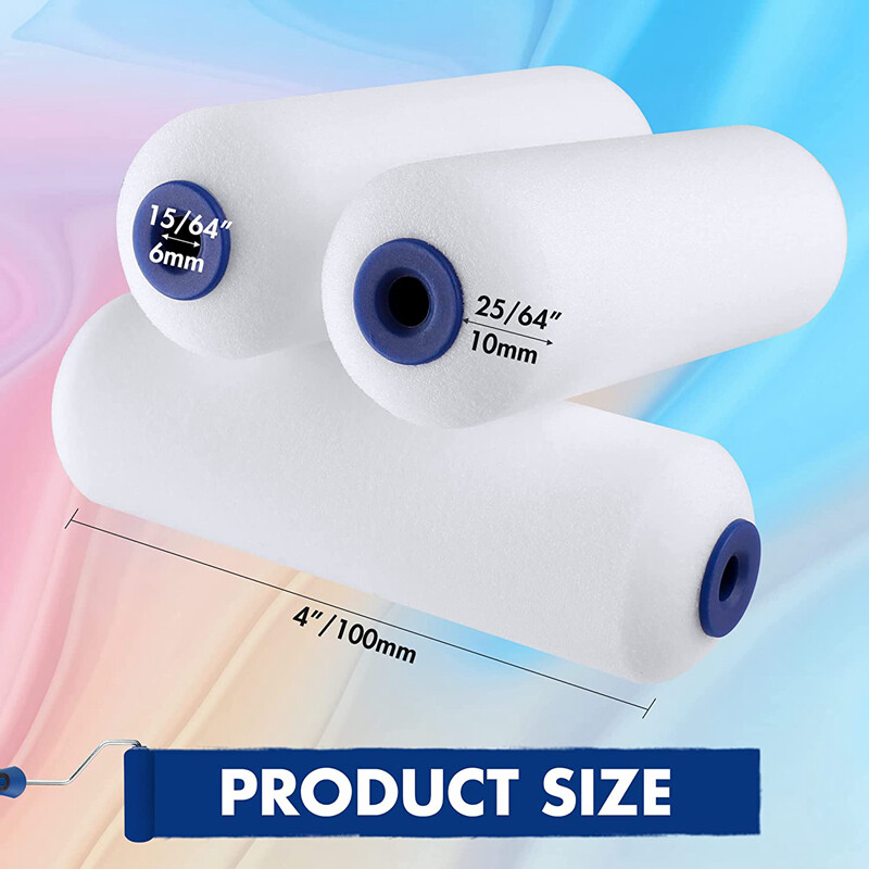 WORKPRO 12-Pack 4" Foam Paint Roller Paint Roller Kit Mini Paint Roller for Wall