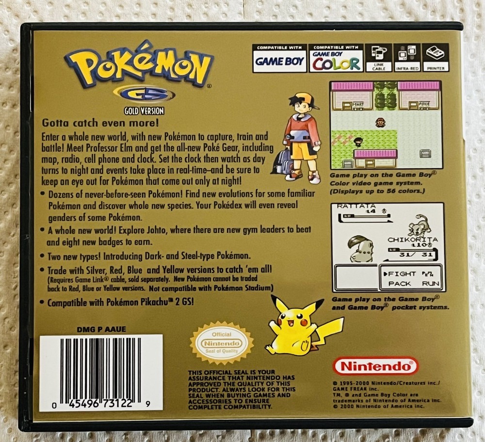 Pokemon Gold Version Case Only Game Boy Box Pokémon Nintendo DS Case Sized