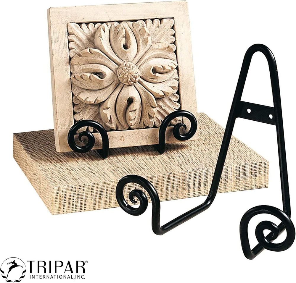 Durable Iron Triangular Scroll Rack - Perfect for Artwork and Plate Display