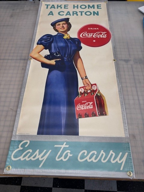 Coca Cola .25 cents vintage style wall banner Man Cave Garage art Classic Art