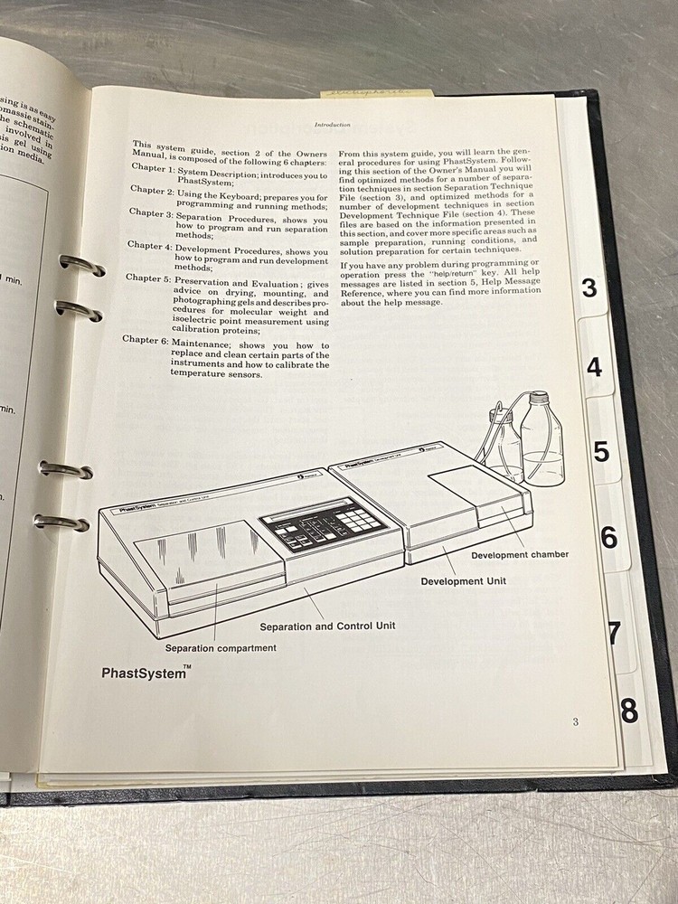 Pharmacia Phast System Electrophoretic Syst - Users Guide / Instruction / Manual