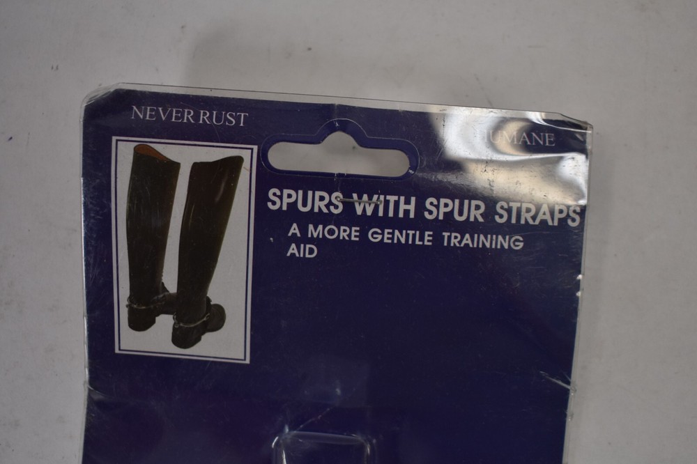 Never Rust Humane Spurs w Strap Gentle Training Aid w nylon Straps Child Size