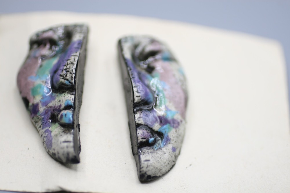 Handcrafted Ritter Full Face Clay EARRINGS S6