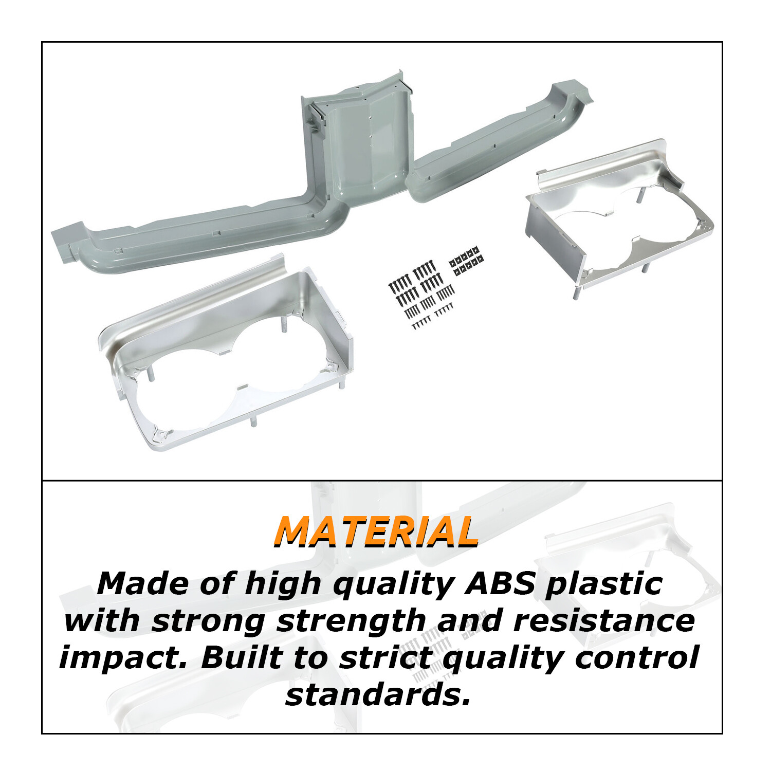 For 1971 1972 Oldsmobile Cutlass Headlamp Housings & Grille Center Stone Shield