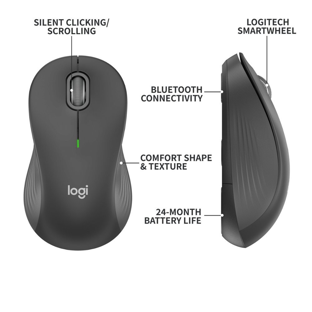 Logitech Signature M550 L Graphite Wireless Ambidextrous Optical Mouse