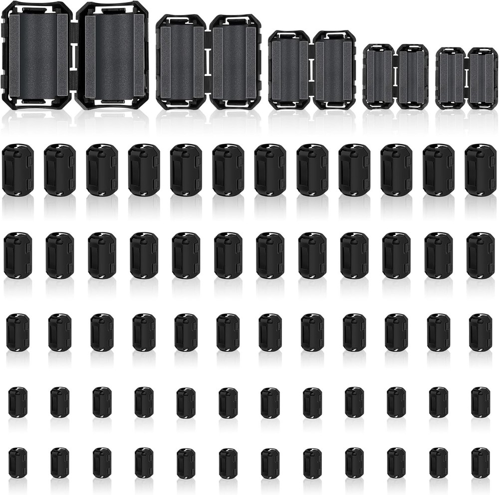 25Pcs Ferrite Chokes Ferrite Beads Snap on RFI EMI Noise Suppressor Cable Cli...