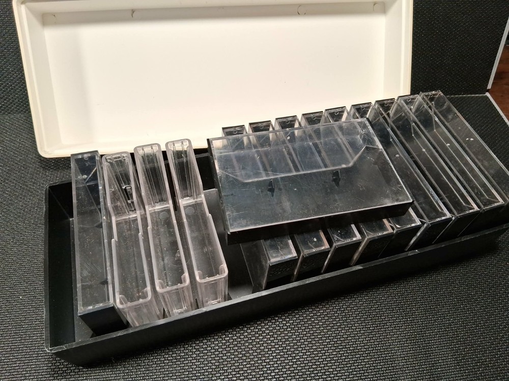 CASSETTE STORAGE CASE with Empty Cassette Cases Random Brands G C Plasti Plex