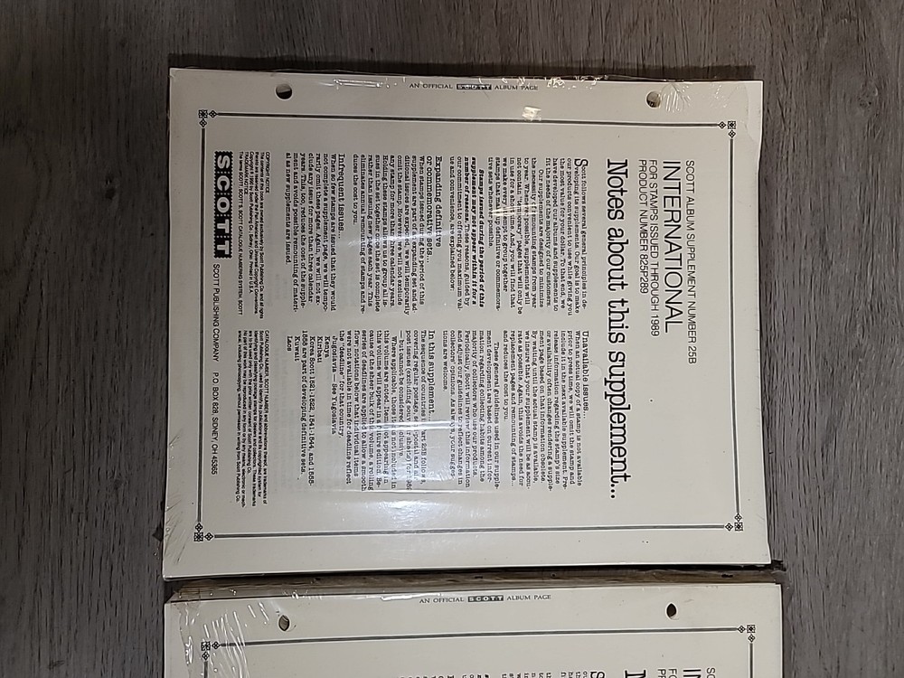 Scott International Supplement Notes #24A & 24B XXIV for Stamps Issued in 1988