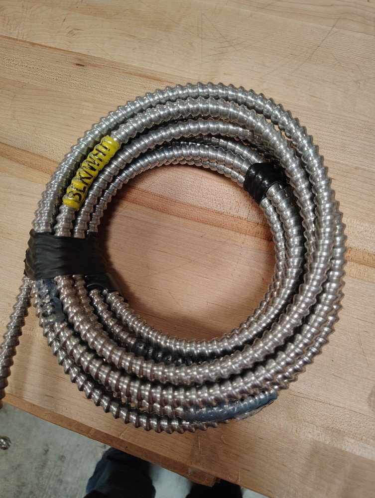 12/2 MC Solid Copper Wire Armored Cable 25 ft Electrical
