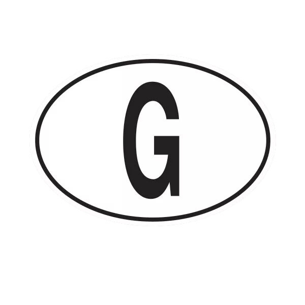 G Gabon Country Code Oval Sticker Decal
