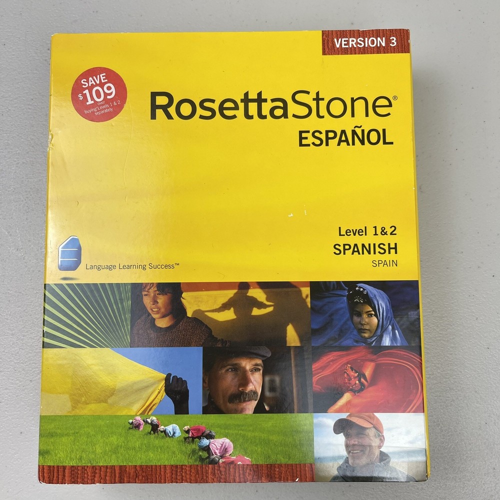 Rosetta Stone Spanish Level 1 & 2 Version 3 CDs for PC and Mac with headset