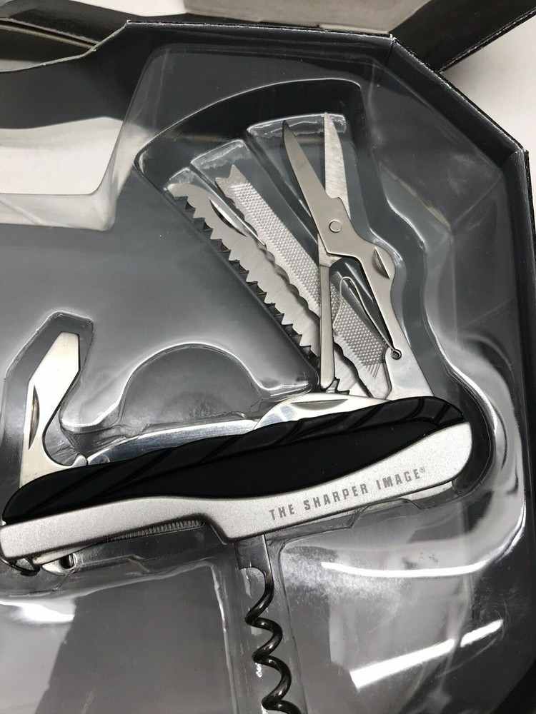 The Sharper Image SH6027SL 3 Pc. Multi Tool Kit Flashlight Carabiner Silver