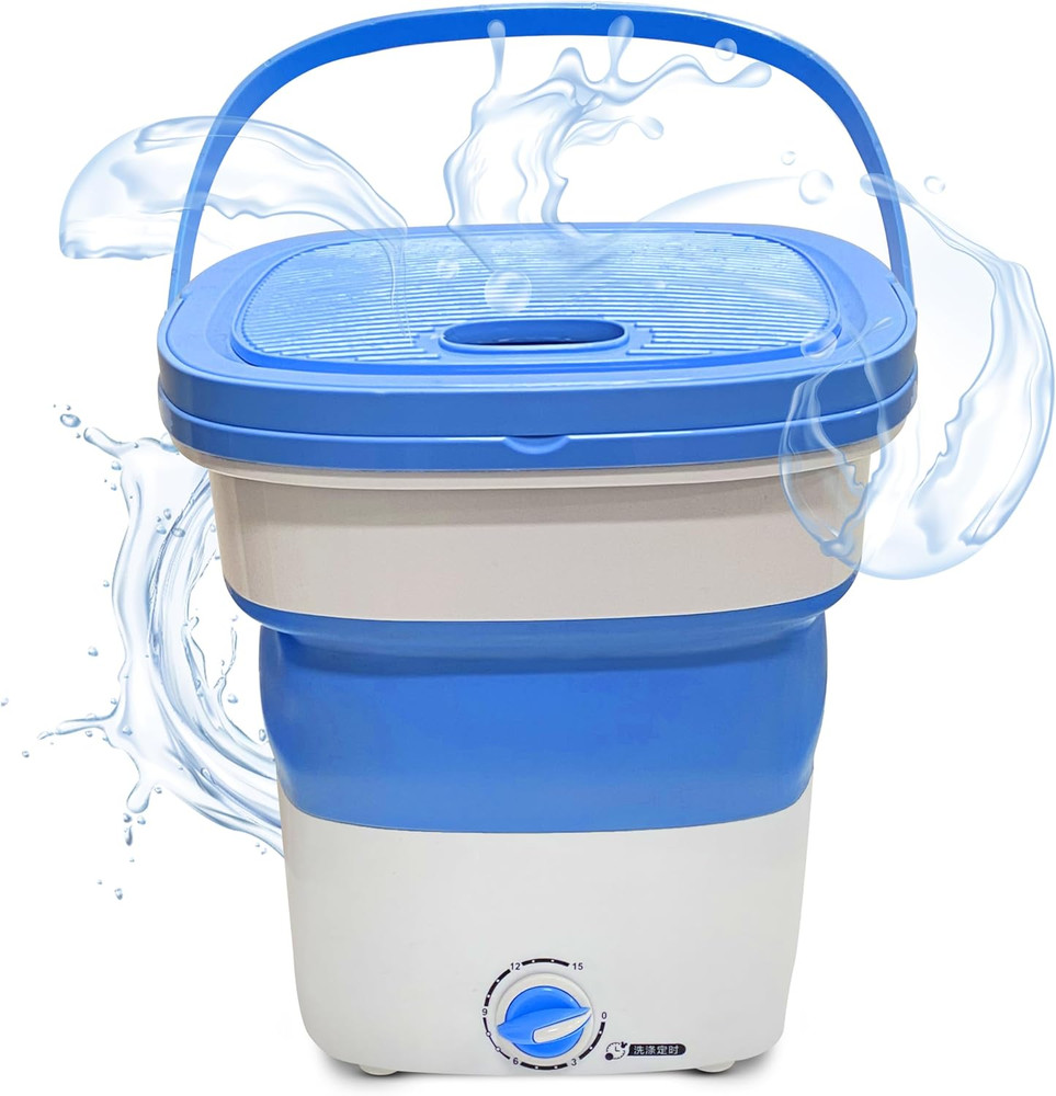 Portable Mini Washing Machine, Lightweight Collapsible Foldable Bucket Washer fo
