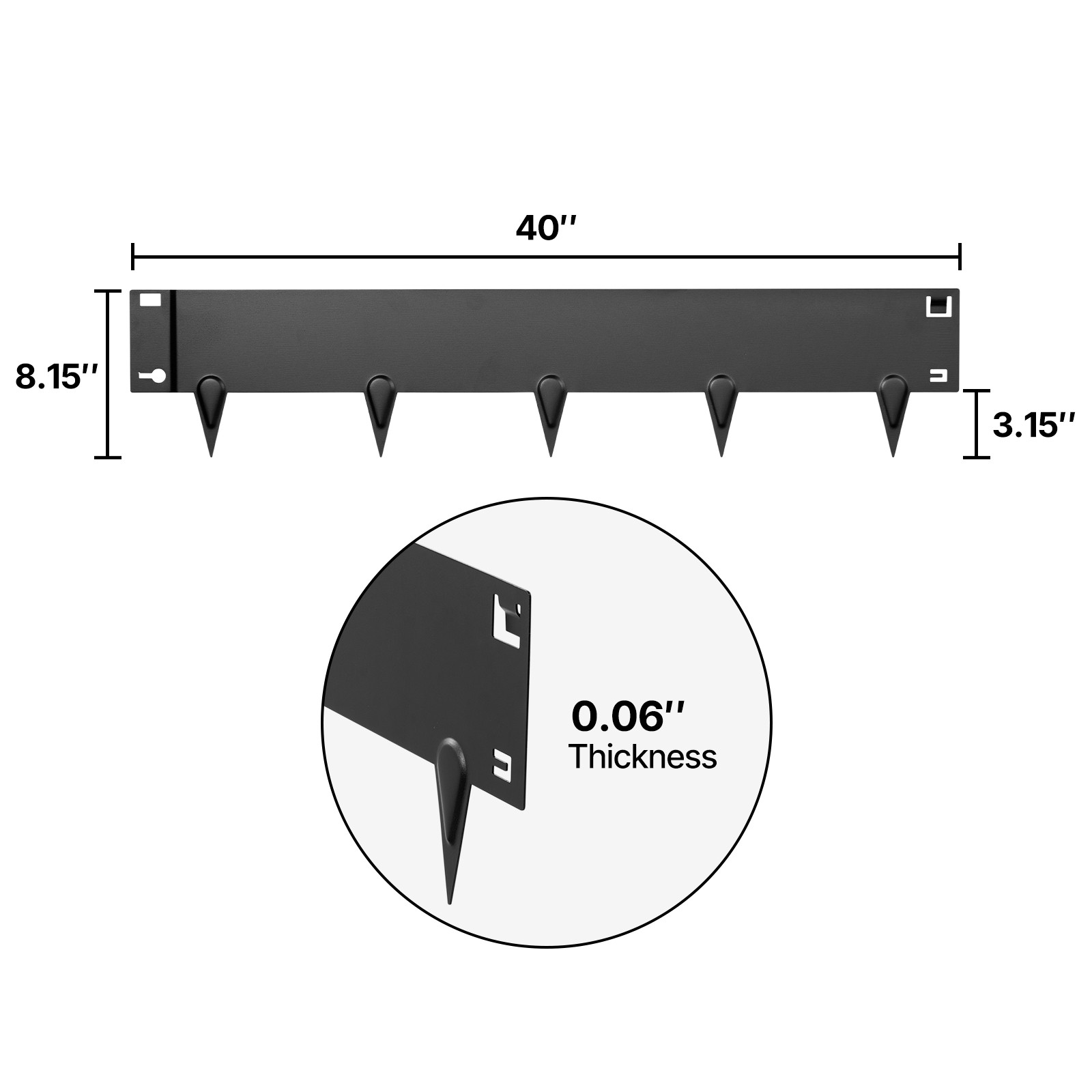 Uimoso Galvanized Steel Garden Edging Set, 40x8 in,Metal Landscape Borders, 6pcs