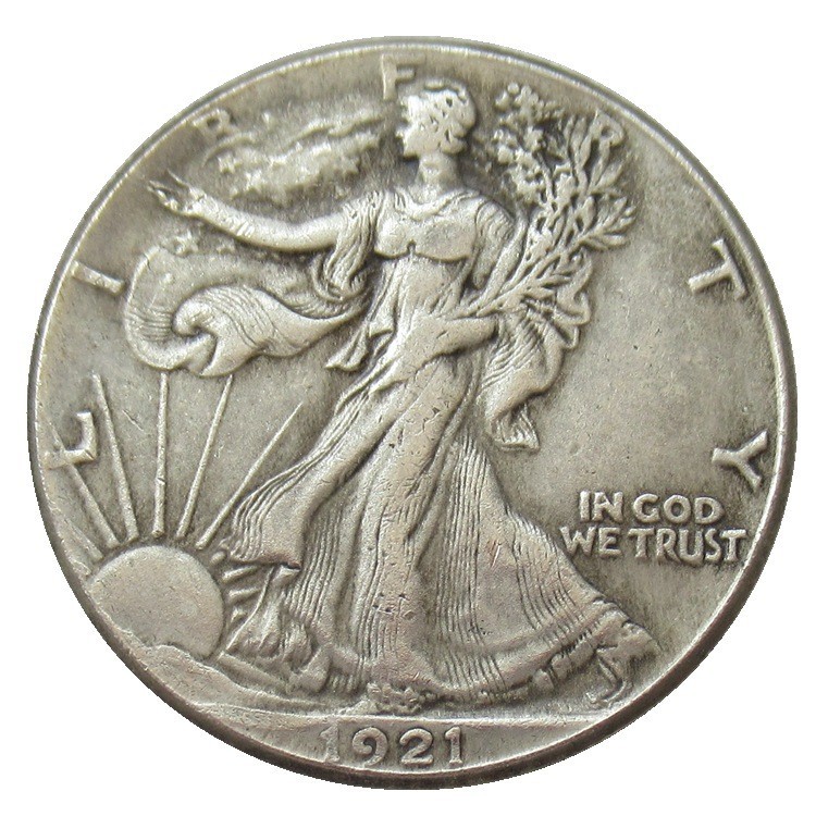 Bulk Lot of 4 1916-1921-S Half Dollar Walking Statue of Liberty Silver Coin