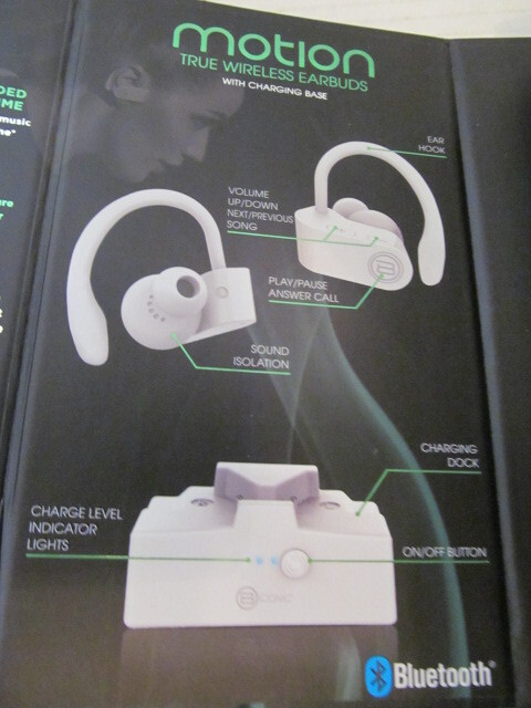 Biconic Motion True Wireless Earbuds with Charging Dock, White