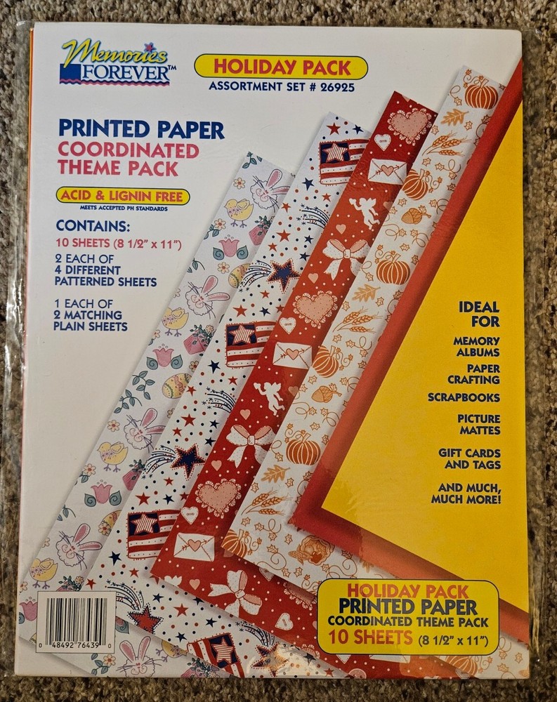 Memories Forever Printed Paper Coordinated Theme Pack Holiday Pack, NIP