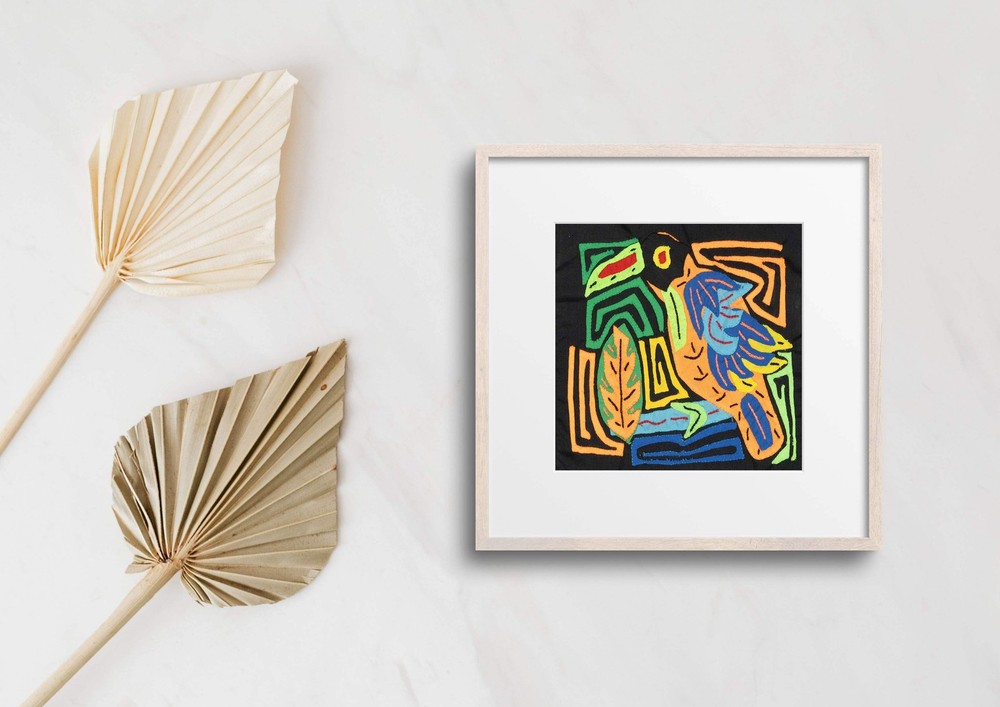 Multicolor Orange Blue And Black Bird Molita