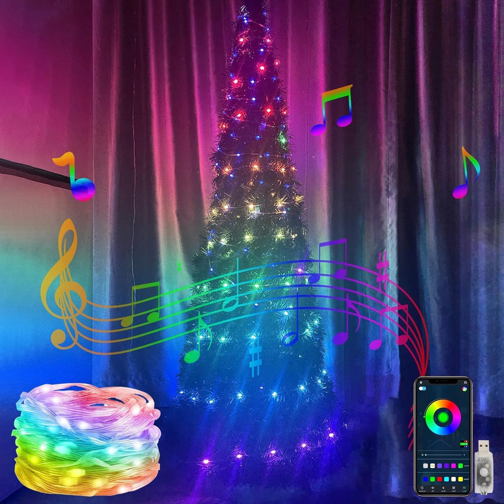 Smart 100LEDs Fairy RGB String Light USB 10M/33FT Waterproof String Light String