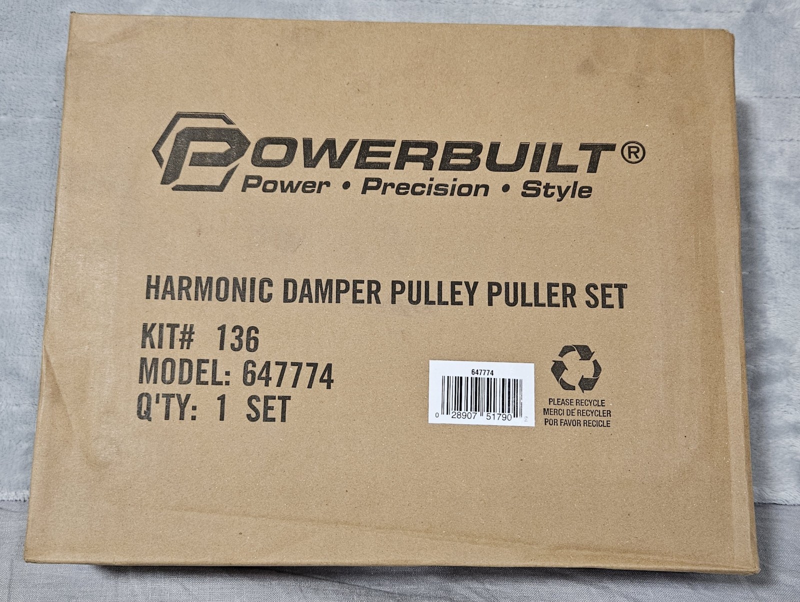 Powerbuilt Harmonic Damper Pulley Puller Set 647774 Kit #136 Sealed