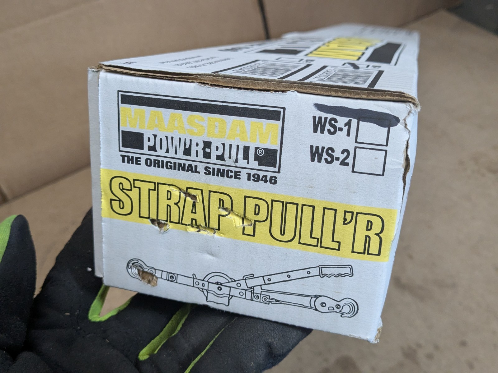 Maasdam Web Strap Puller 1 Ton Capacity 12 Ft. Cable WS-1