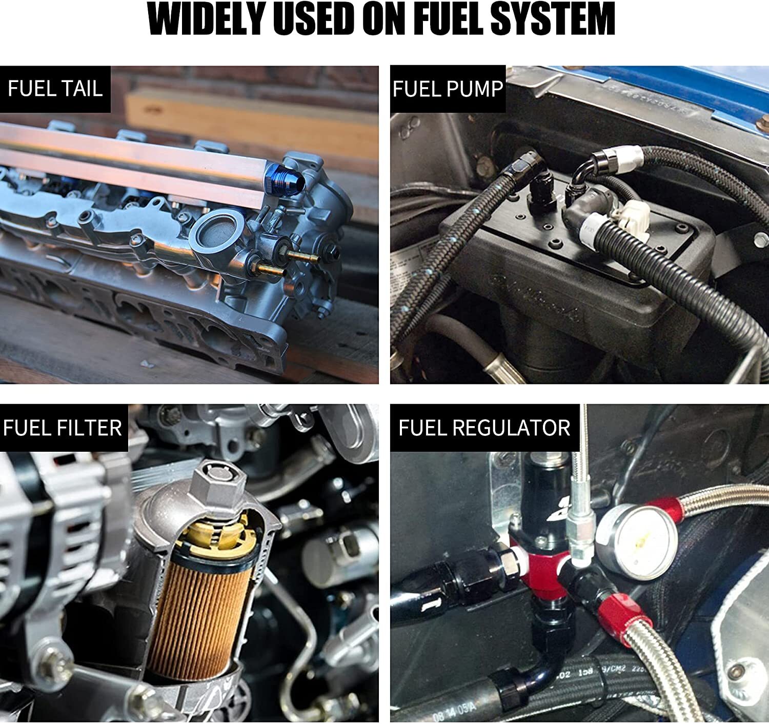 Male to Male Flare Union Coupler Fitting Coupling Aluminum Straight Black 2PCS