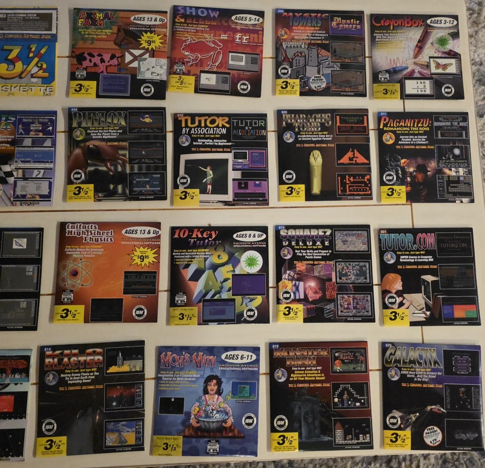 32x New Sealed Vintage Software/Games Lot, Computer Software Store Wiz Tech 90s!