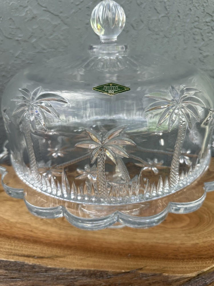 SHANNON CRYSTAL CAKE STAND WITH DOME PALM TREE
