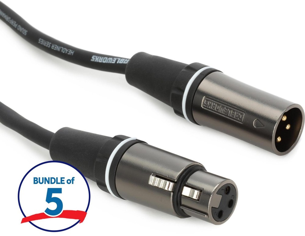 Gator Cableworks Headliner Series Microphone Cable - 3 foot (5-pack)