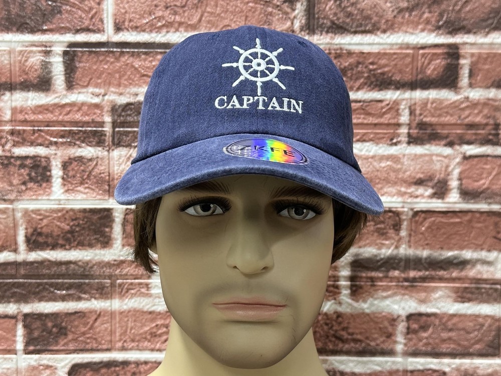 Captain First Mate Crew Hats Captain (Washed Navy Blue)