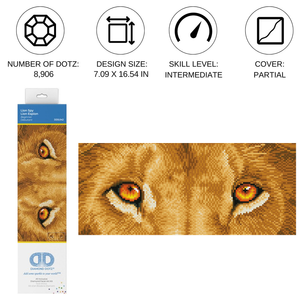Diamond Dotz Lion Spy Diamond Painting Kit
