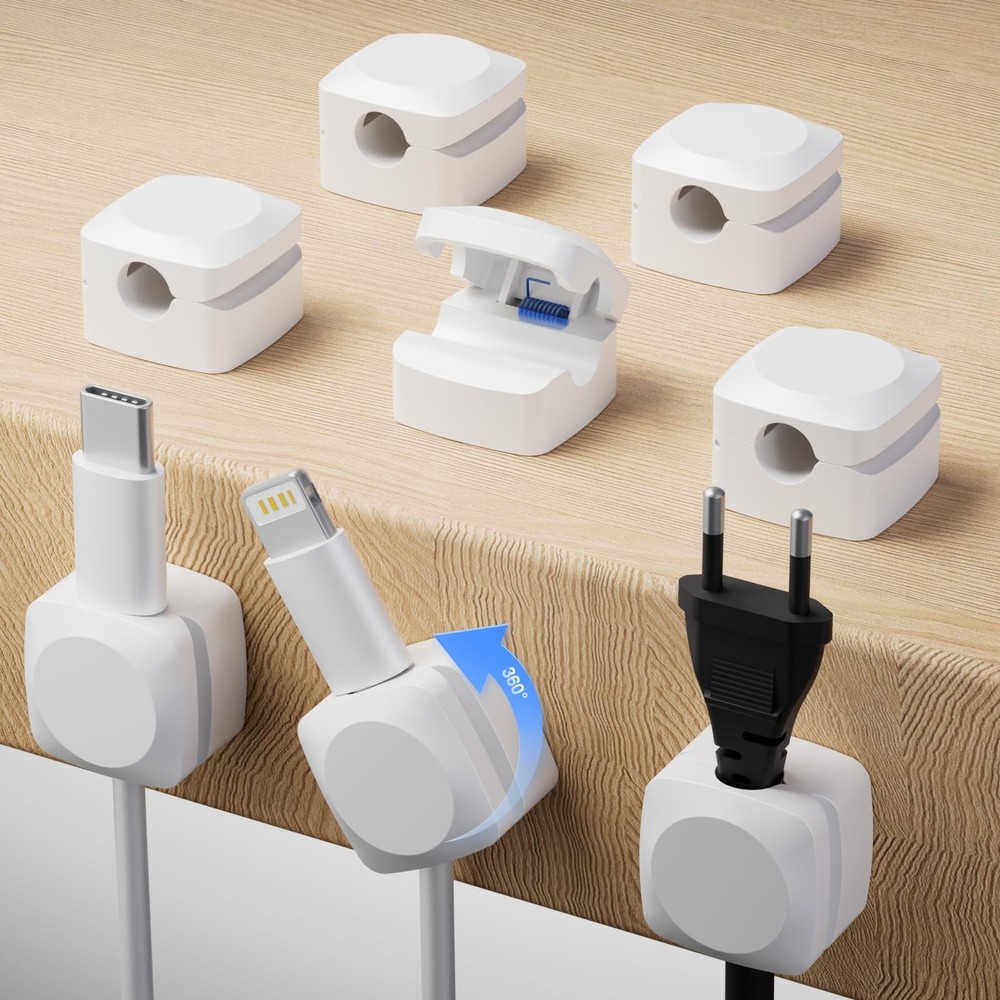 Rotatable Cord Organizer, Enhanced Spring Cable Clips, Strong Adhesive Cable ...