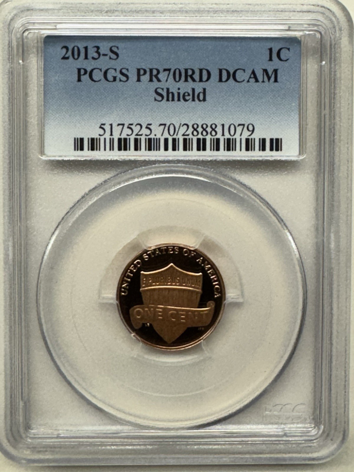 2013-S PCGS PR70RD DCAM LINCOLN SHIELD CENT