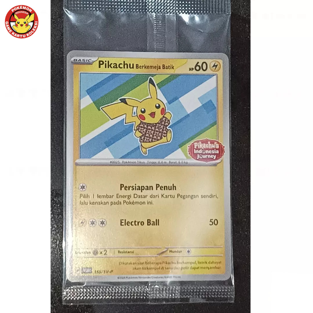 Lot 4 Pikachu Batik Complete Set 101 154 155 190 SV-P Pokemon Indonesia