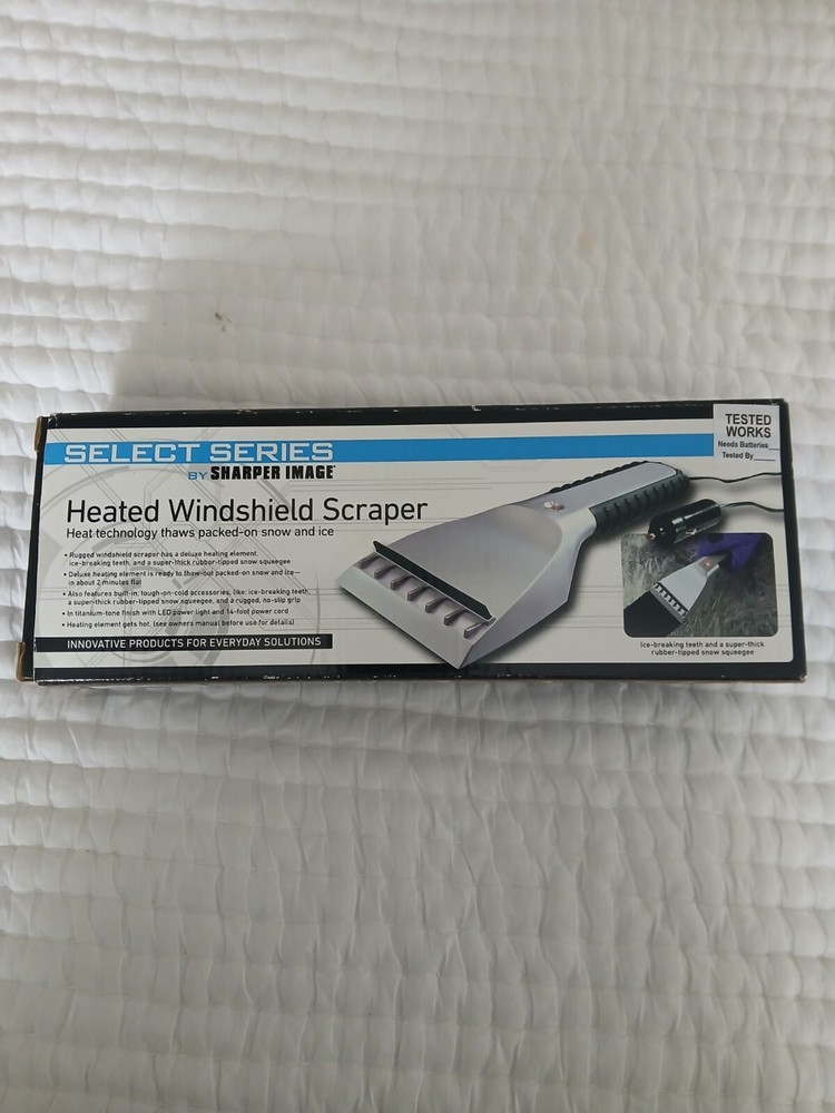 12V Auto Car Heated  Windshield Ice Scraper By SHARPER IMAGE