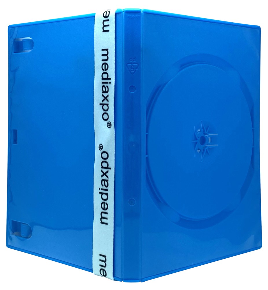 10 STANDARD Solid Blue Color Single DVD Cases & 100 OPP Bags