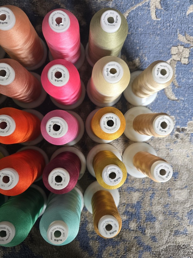 Lot Of 33 Sigma Polyester Embroidery Thread Cones