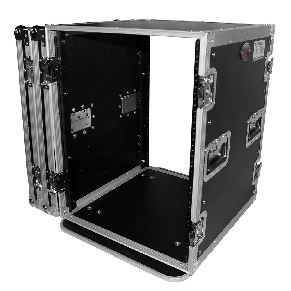 Pro X T-14RSS 14U Space DJ Flight Rack Case With 4" Wheels/Casters
